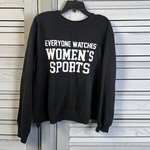 NWT Black Sweatshirt Cozy Unisex Statement Sweatshirt Sports Crewneck Sweat